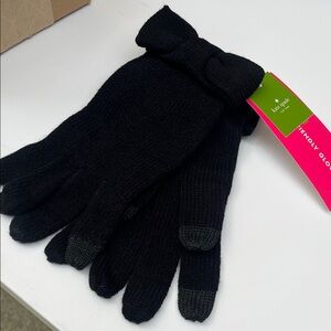 Kate Spade Black Gloves with Bow Accent